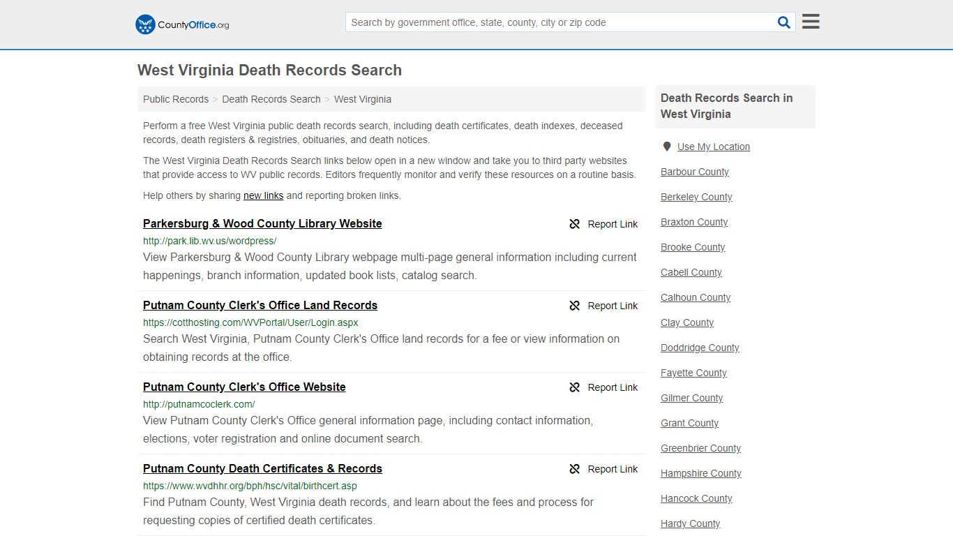 Death Records Search - West Virginia (Death Certificates ...